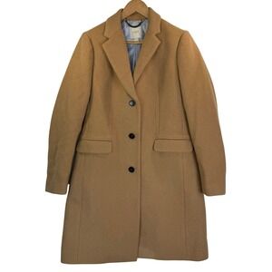 J. Crew Wool Blend Women's Winter Coat Tan Camel Classic Chic Preppy Sz 2